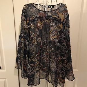 Style & Co sheer top with bell sleeve